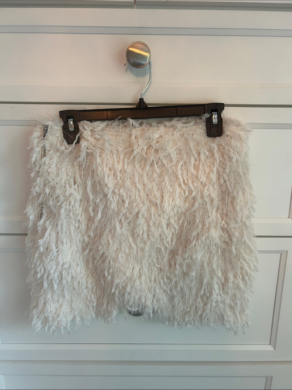 Vici White Fur Feather Skirt